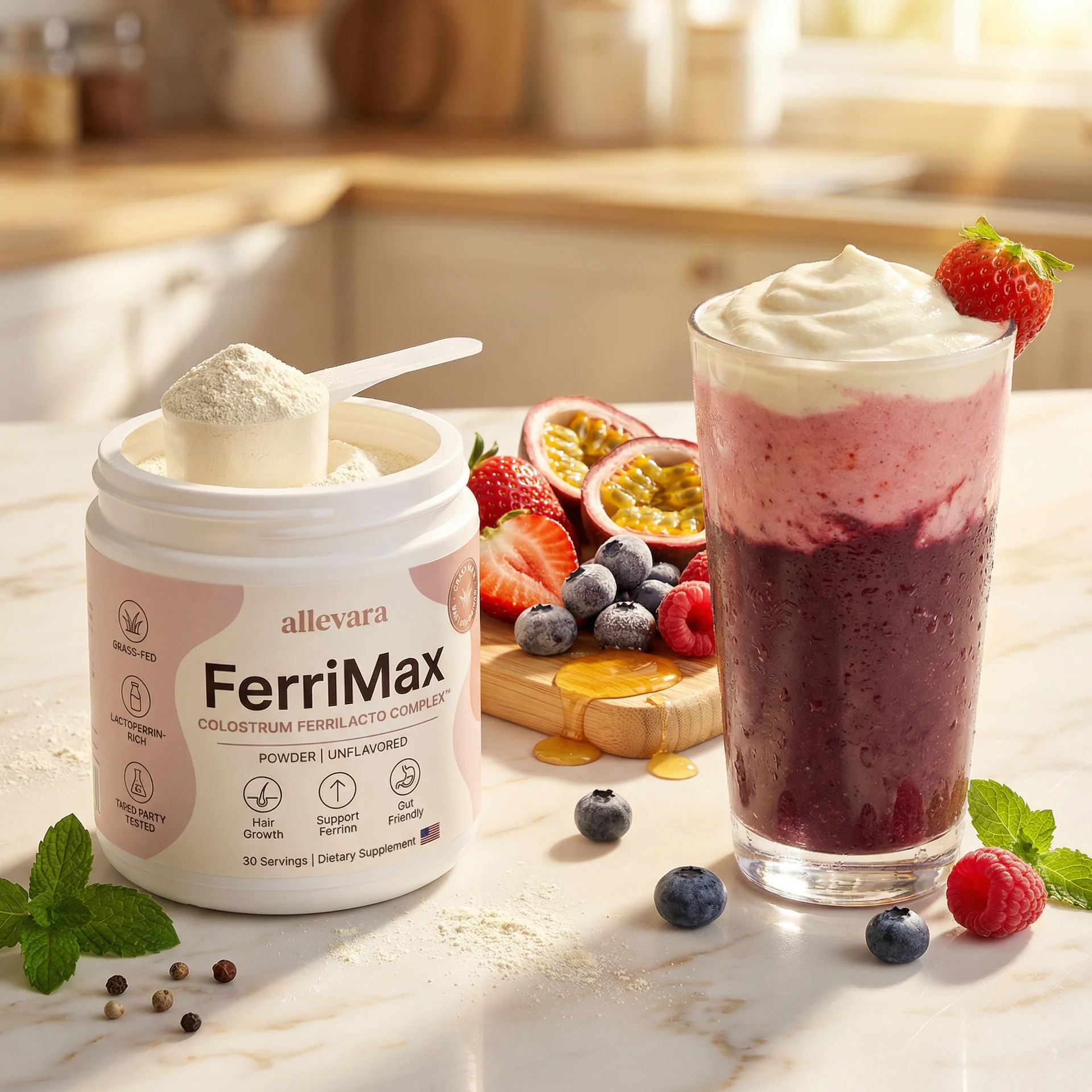 FerriMax mixed into a smoothie
